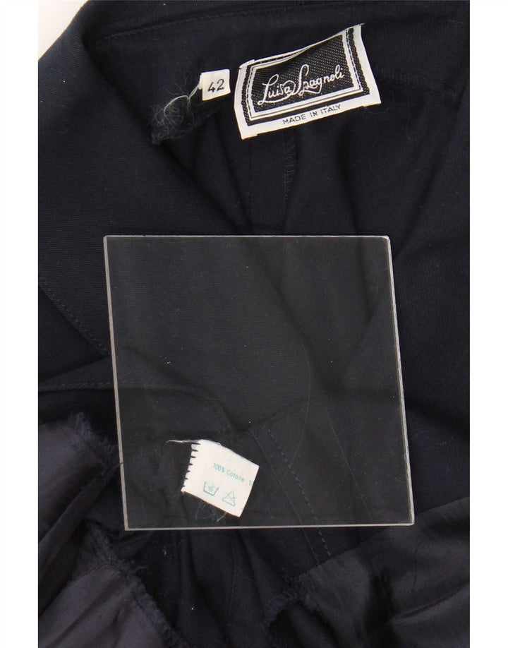 Luisa Spagnoli Veste blazer à manches courtes pour femme IT 42 Bleu marine moyen