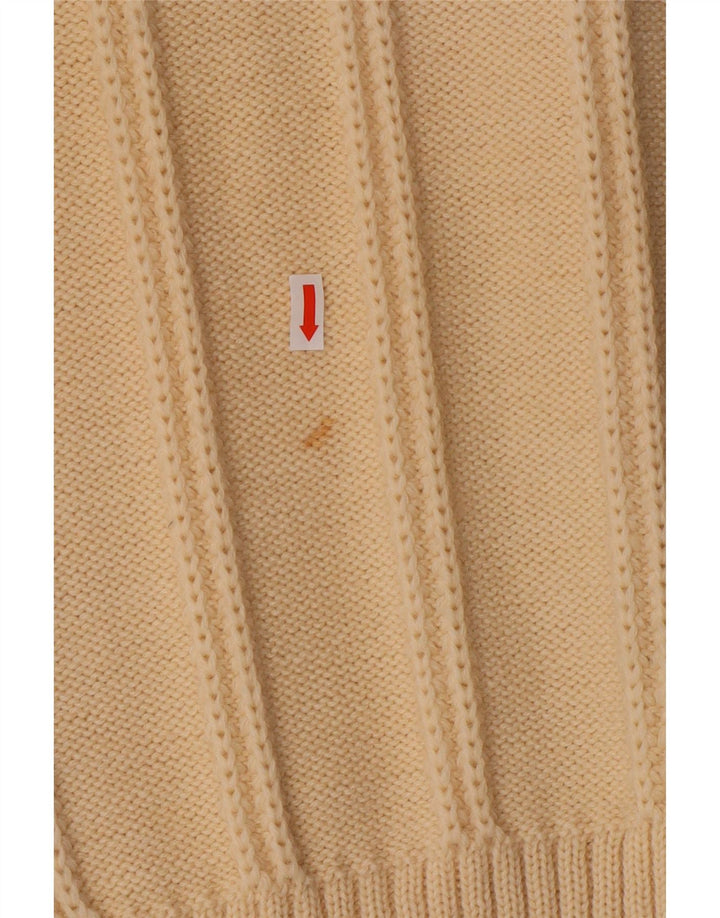 vintage Femme Cardigan Pull UK 12 Moyen Off White Wool