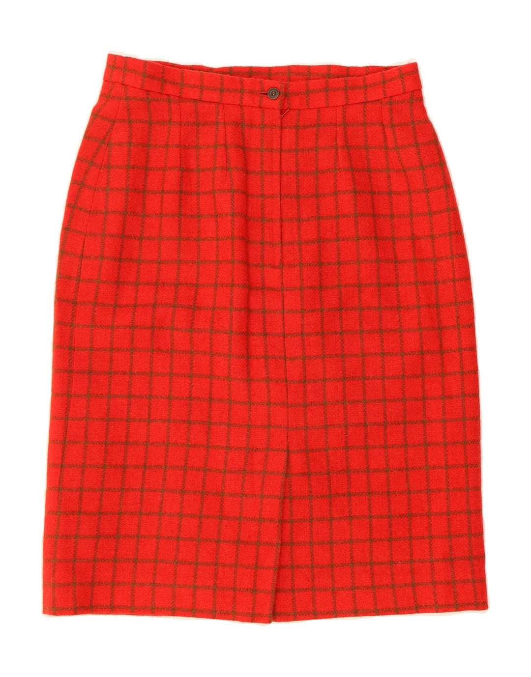 VINTAGE Womens Pencil Skirt W30 Medium Red Check Vintage Vintage and Second-Hand Vintage from Messina Hembry 