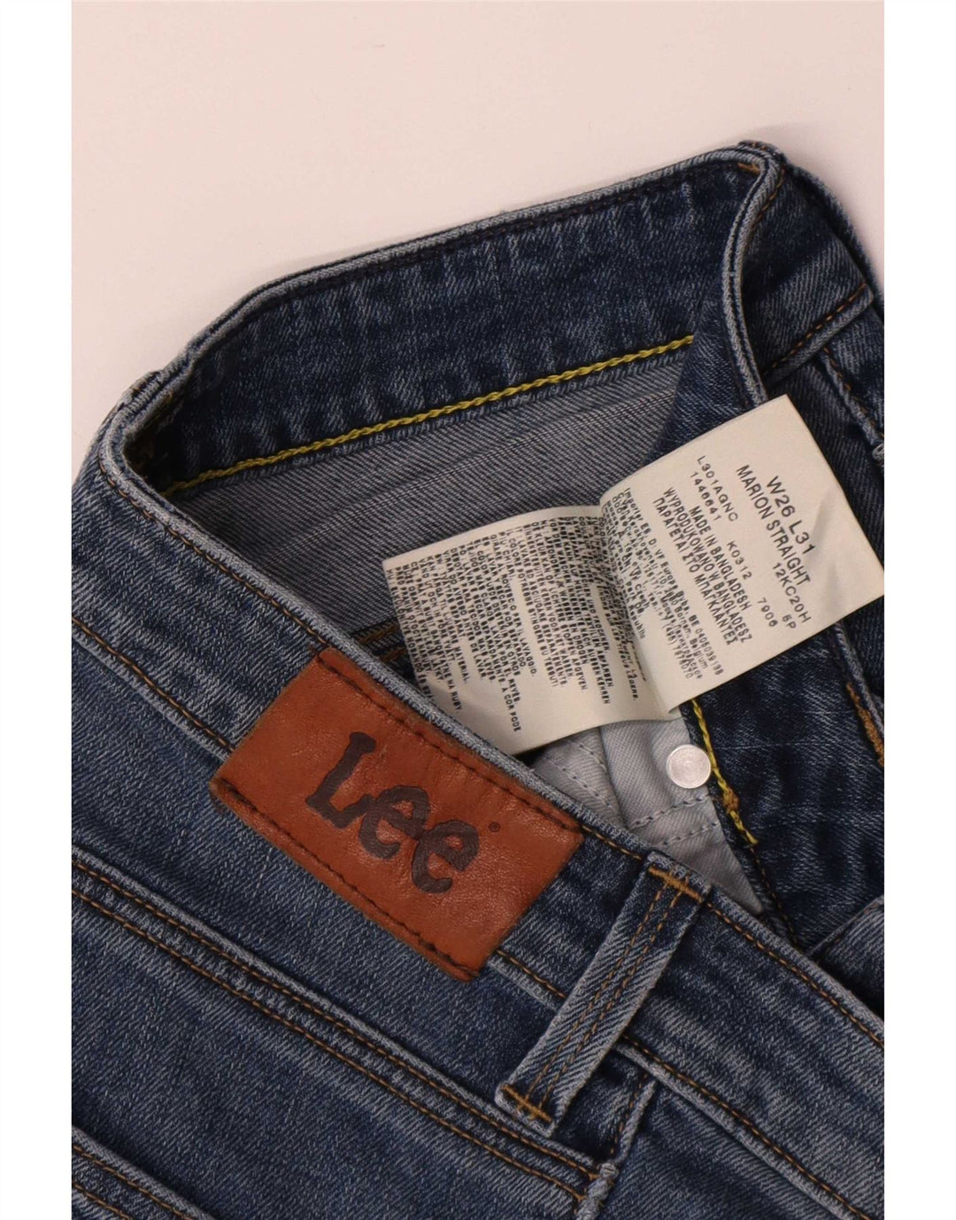 Lee Jean Droit Marion Femme W26 L31 Bleu Coton