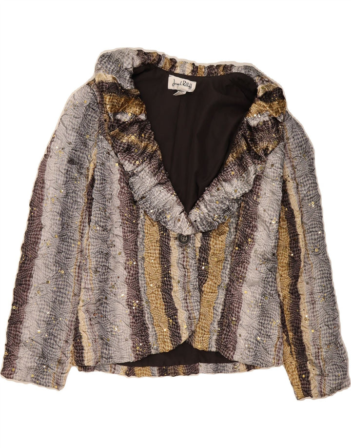 JOSEPH RIBKOFF Womens Blazer Jacket UK 16 Large Multicoloured Striped Vintage Joseph Ribkoff and Second-Hand Joseph Ribkoff from Messina Hembry 