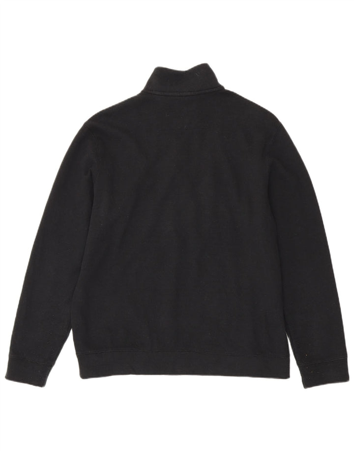 Chaps Sweat-shirt à col zippé pour femme UK 16 Large Noir Coton