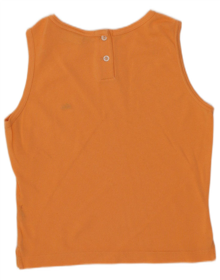 Lacoste Womens Crop Vest Top Taille 36 Petit Coton Orange