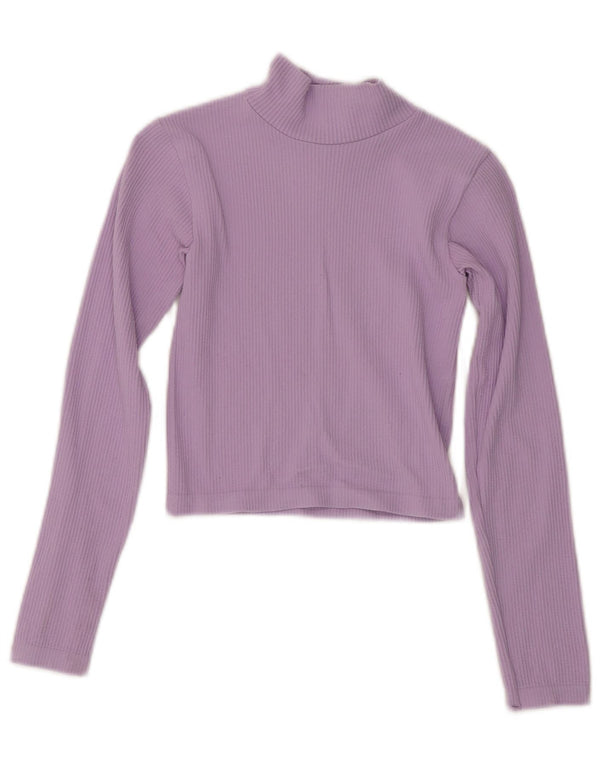 Zara Womens Crop Top Manches Longues UK 10 Petit Violet