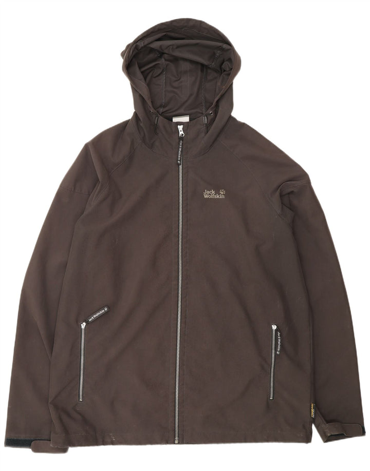 JACK WOLFSKIN Veste de pluie à capuche pour homme UK 48 2XL Noir Polyester
