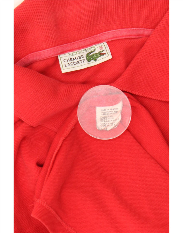 Lacoste Polo à manches longues pour homme Taille 4 Coton rouge moyen