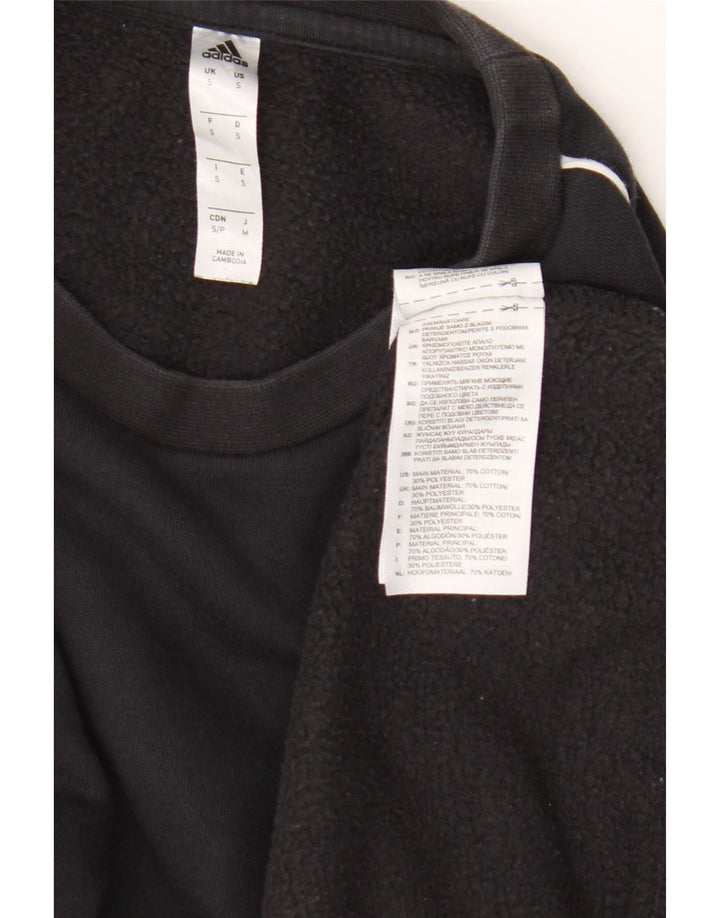 Adidas Sweat-shirt pour homme en coton noir Taille S