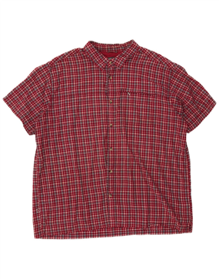 MOUNTAIN WAREHOUSE Chemise à Manches Courtes pour Hommes 3XL Coton à Carreaux Rouge