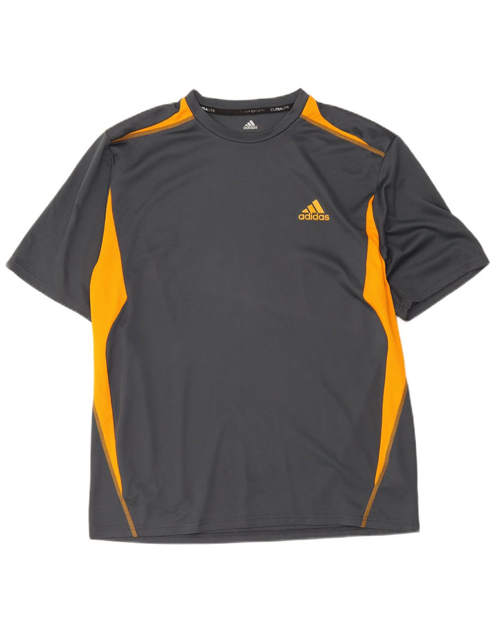 Adidas Climalite T-Shirt Top XL Gris Colorblock Polyester