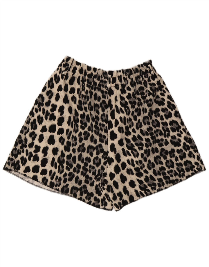 Short Femme Zara Large W32 Polyester Imprimé Animal Gris