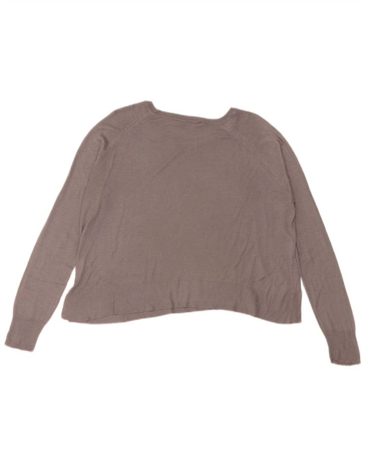 Zara Femme Chemisier Oversize Top UK 10 Petit Gris Viscose