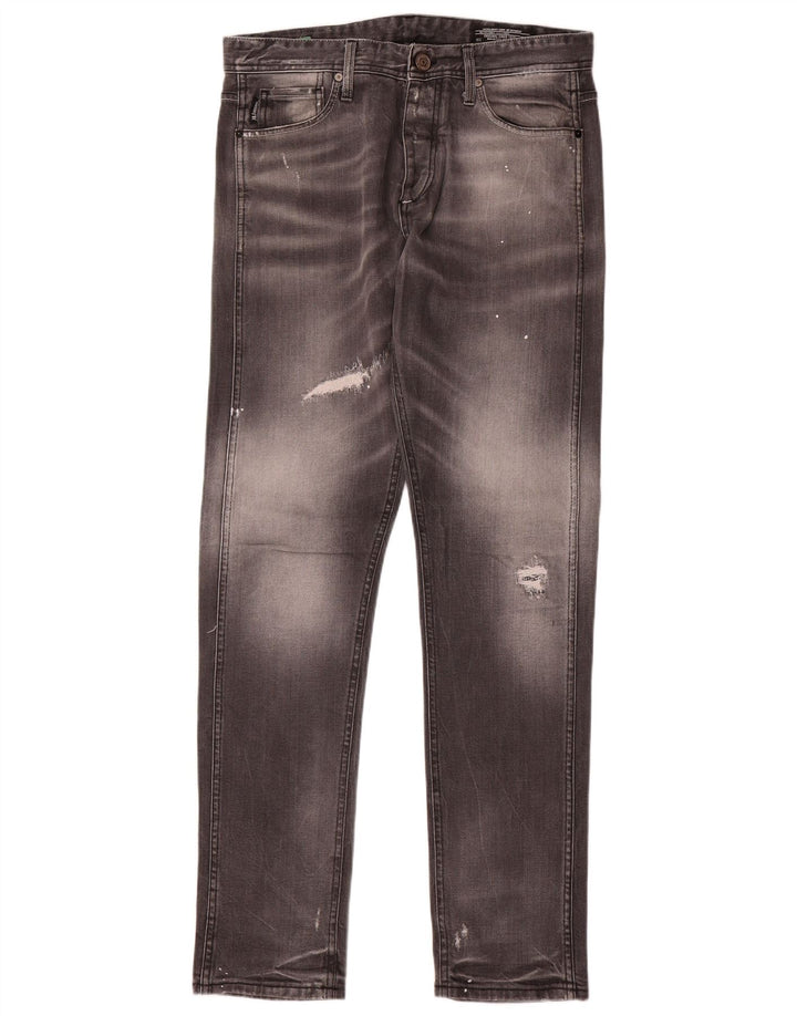 Jack & Jones Jean Slim Effet Déchiré W32 L33 Homme Gris
