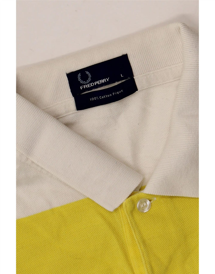 Fred Perry Polo Homme Grand Coton Rayé Jaune