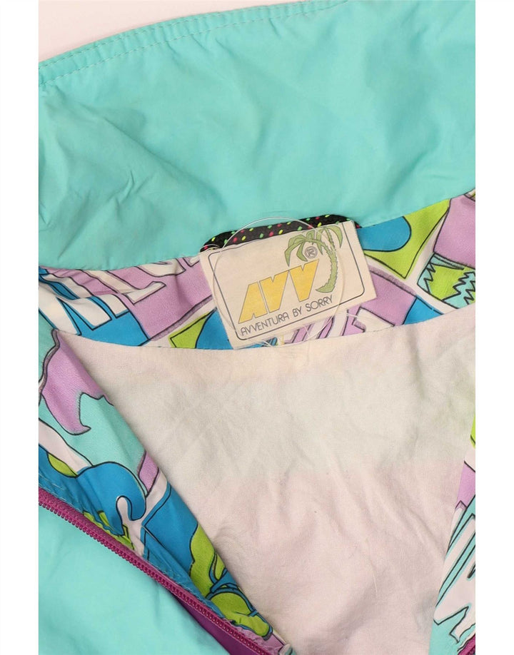 Sorry Veste Anorak Graphique Femme IT 46 Large Multicolore Rétro