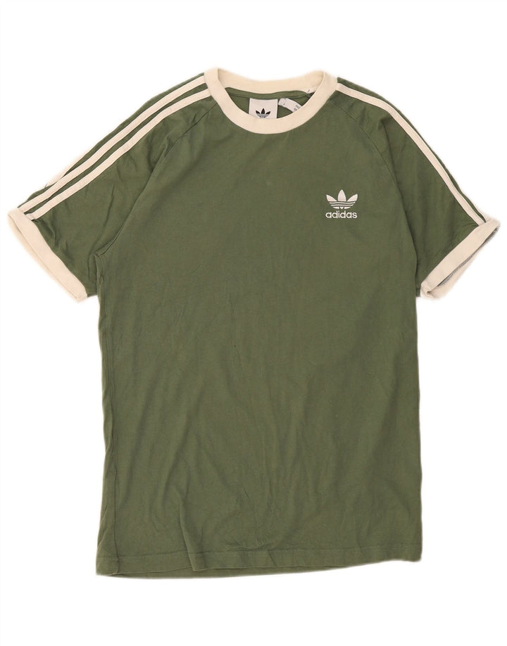 Adidas T-Shirt Homme Vert Moyen Colourblock Coton