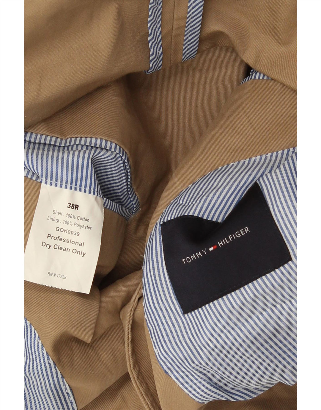 Tommy Hilfiger Veste blazer à 2 boutons pour homme UK 38 Coton beige moyen