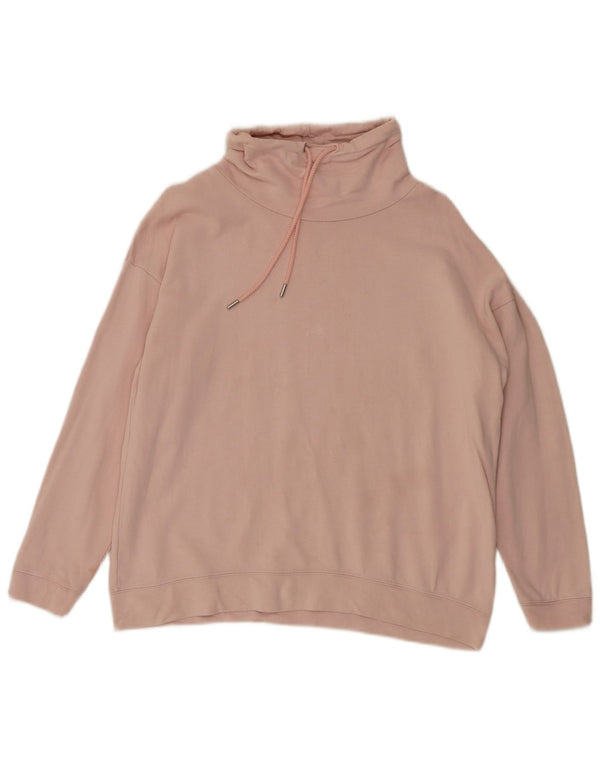 John Lewis Sweat-shirt à col roulé pour femme UK 14 Grand coton rose