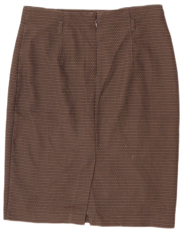 Marks & Spencer Jupe crayon femme W32 grand marron géométrique polyester