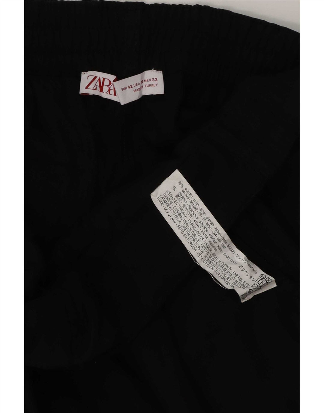 Zara Short Cargo Homme EU 42 Large W32 Coton Noir
