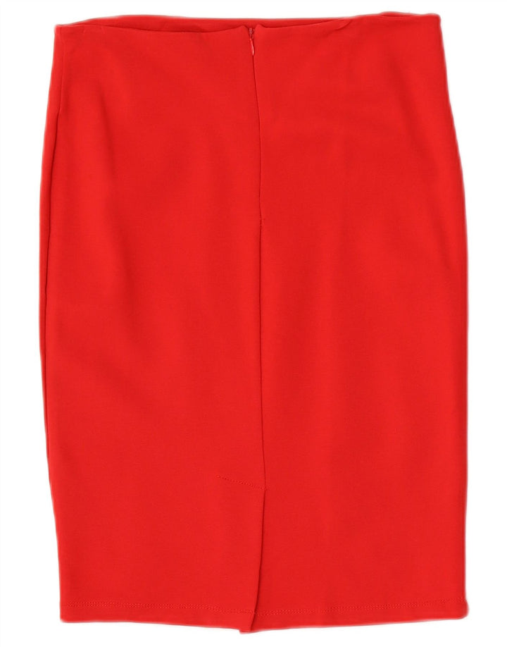 Jupe Crayon Femme Zara Large W30 Viscose Rouge