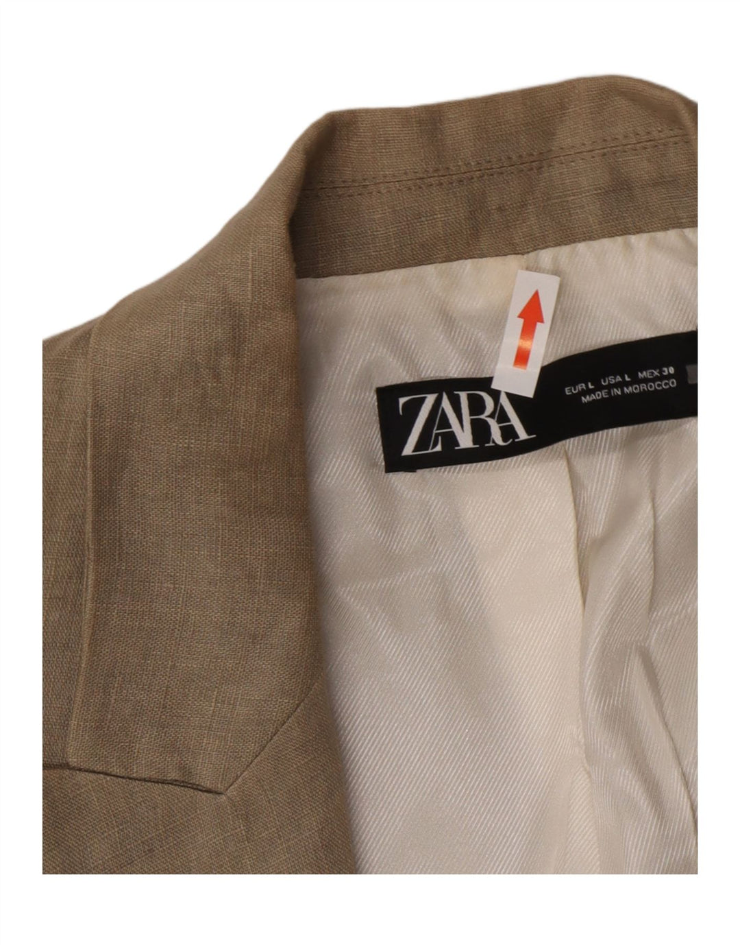 Zara Womens Open Blazer Jacket UK 16 Grand Lin Beige