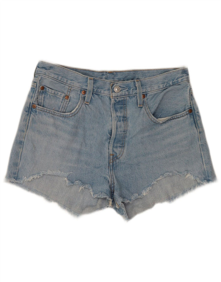 Levi's Short en Jean 501 Femme W28 Bleu Moyen Coton