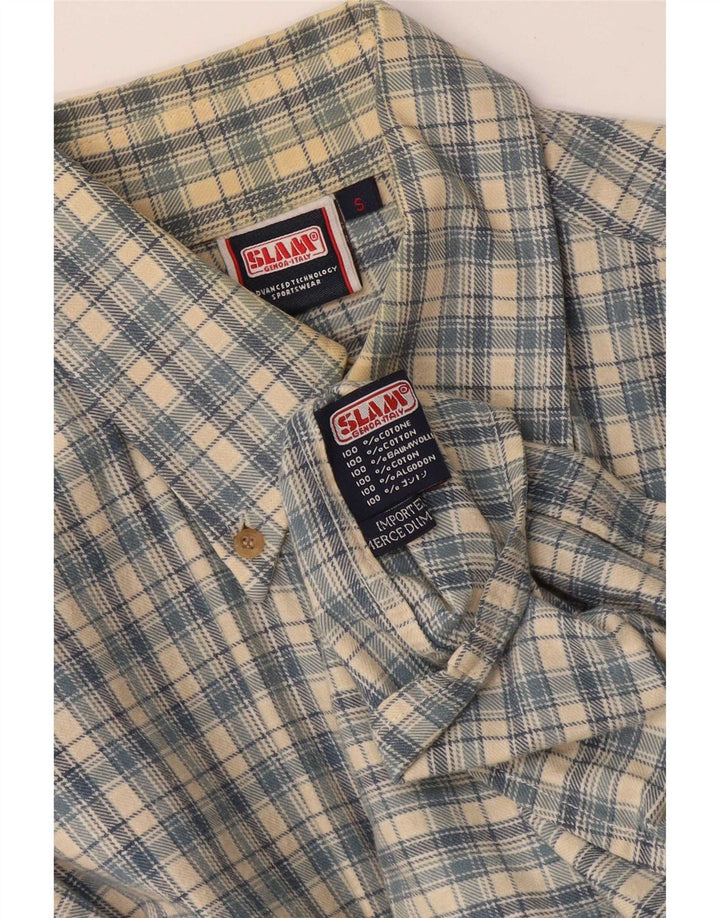 Slam Chemise Homme Petit Carreau Bleu Coton