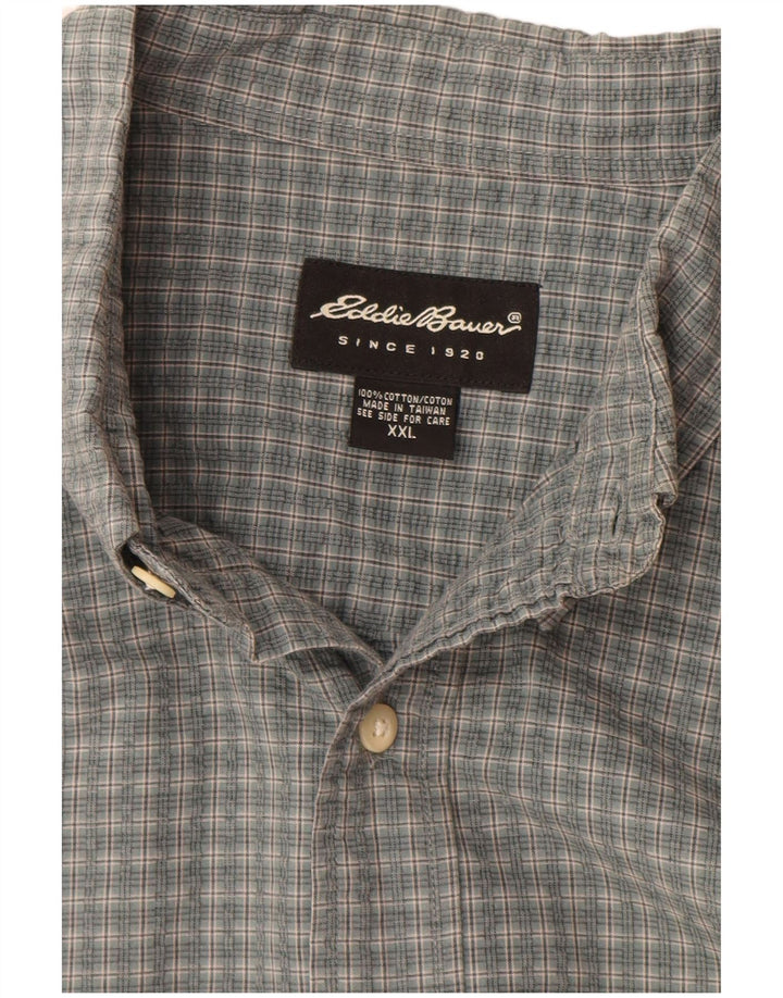 Eddie Bauer Chemise à manches courtes pour homme 2XL Gris Vichy Coton