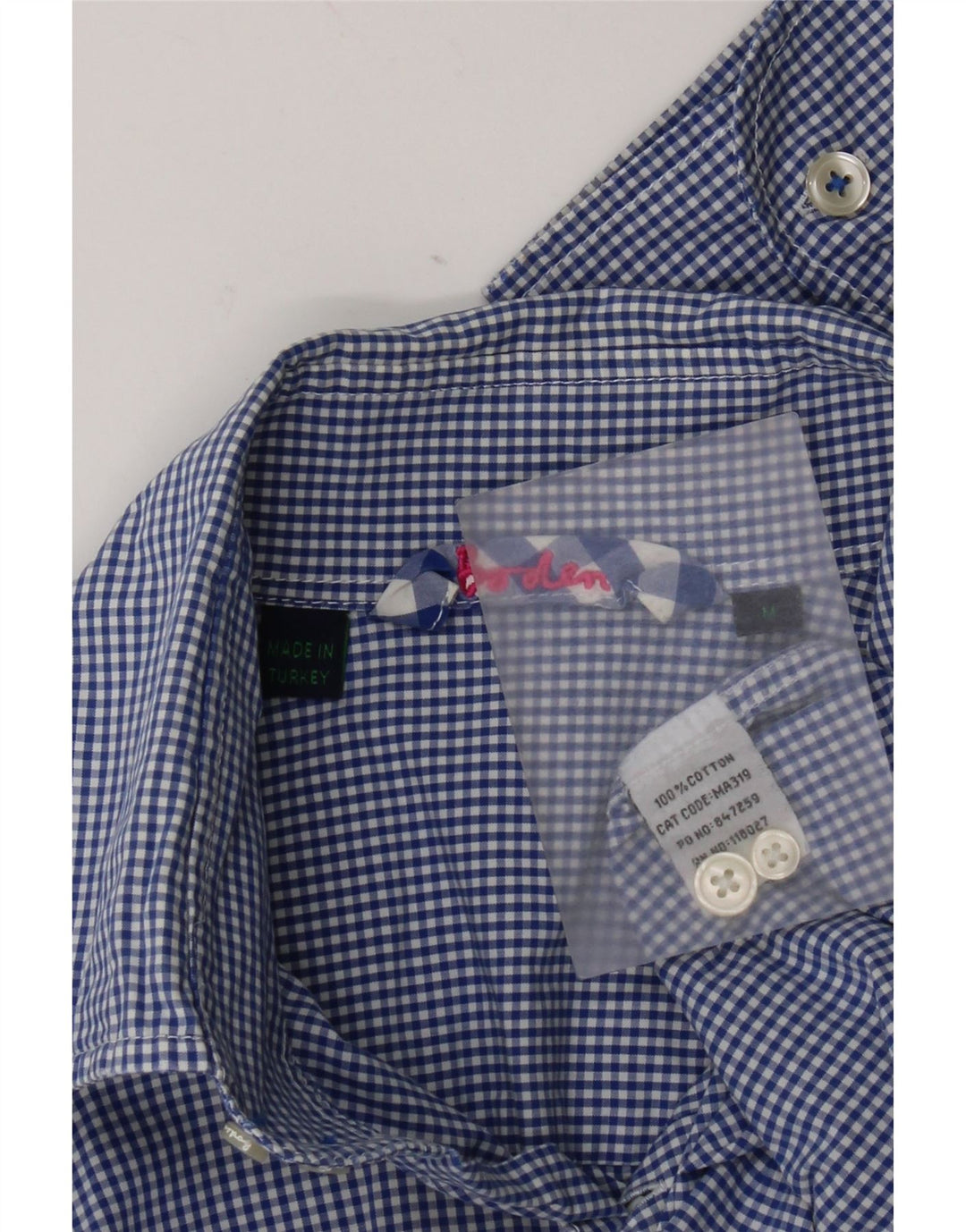 Chemise Boden homme en coton vichy bleu moyen