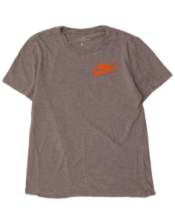 Nike T-shirt graphique coupe standard pour homme, petit, gris, coton moucheté