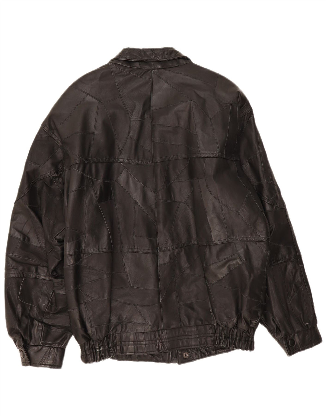 veste en cuir homme vintage UK 40 Grand Patchwork Noir