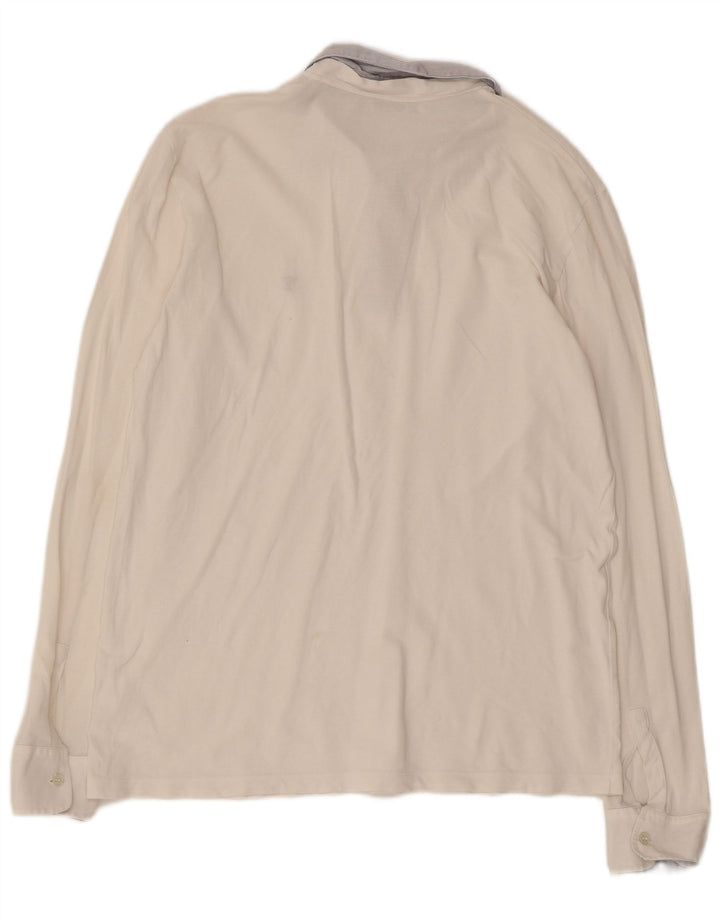 TRUSSARDI Polo de Rugby à Manches Longues pour Femme UK 18 XL Coton Blanc