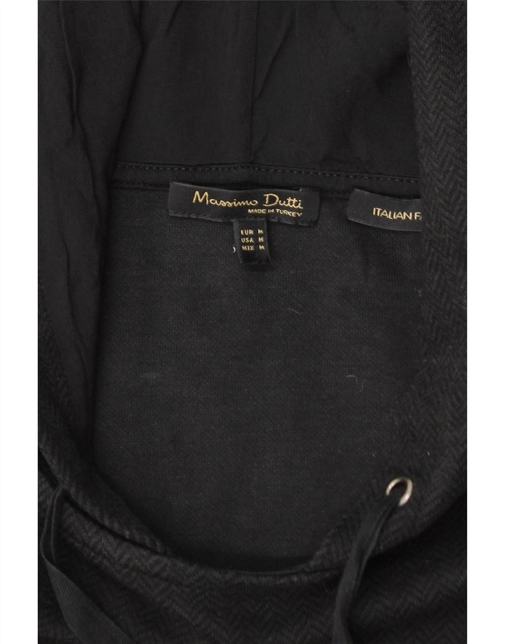 MASSIMO DUTTI Pull à capuche pour femme UK 14 Medium Black Chevron
