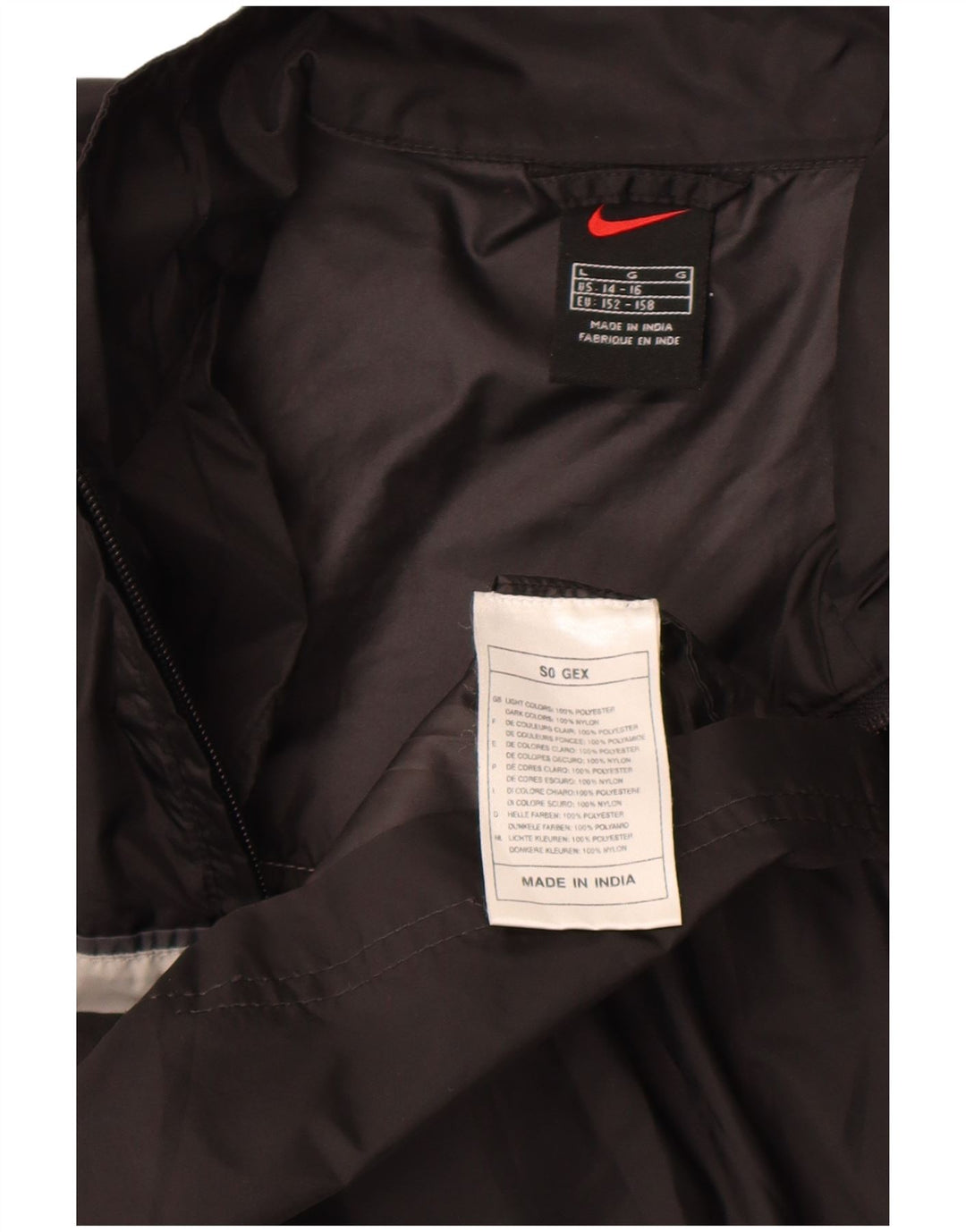 Nike Veste de Pluie Garçon 14-15 Ans Large Noir Colorblock Polyester