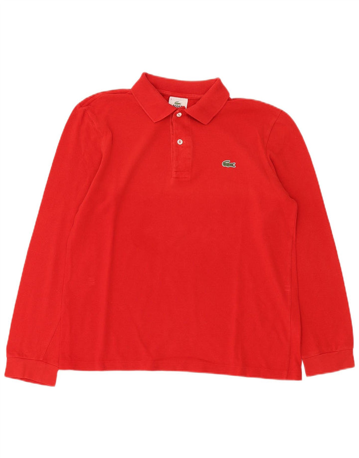 LACOSTE Polo à manches longues pour homme taille 3 petit coton rouge
