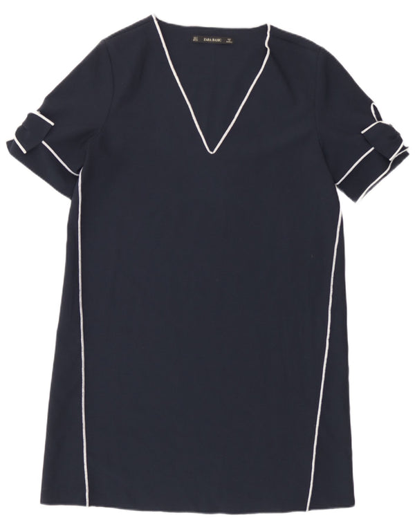 Zara Womens Shift Dress UK 10 Small Navy Blue