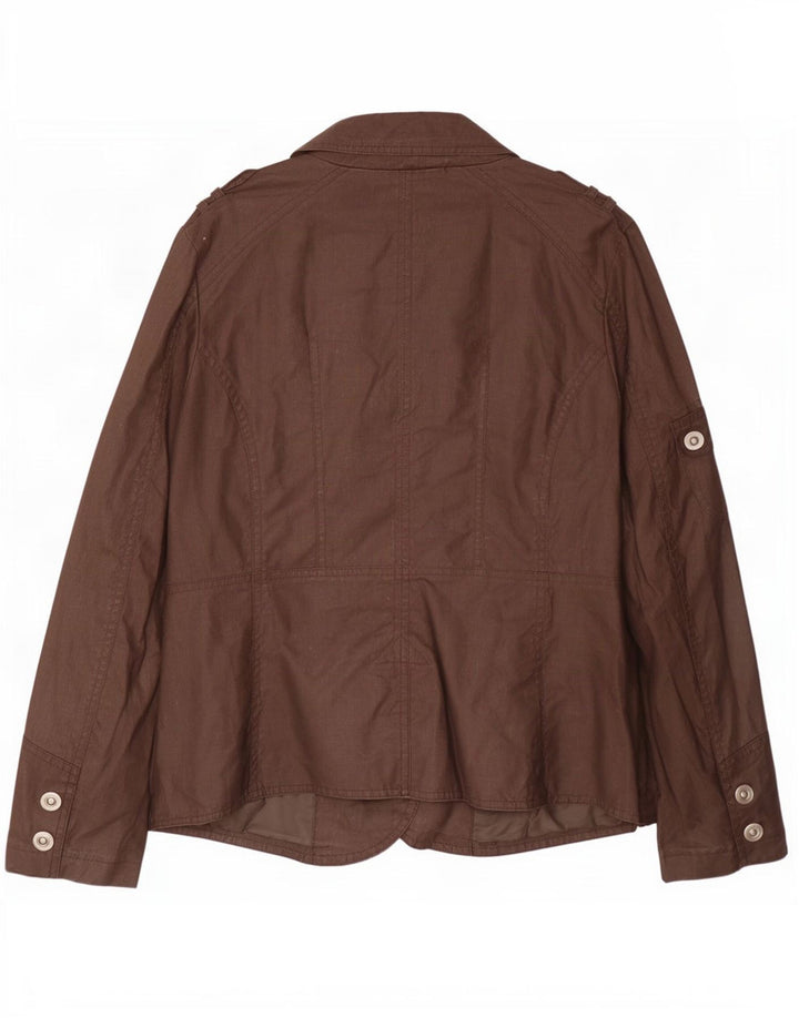 Sasha Veste militaire pour femme UK 12 en coton marron moyen