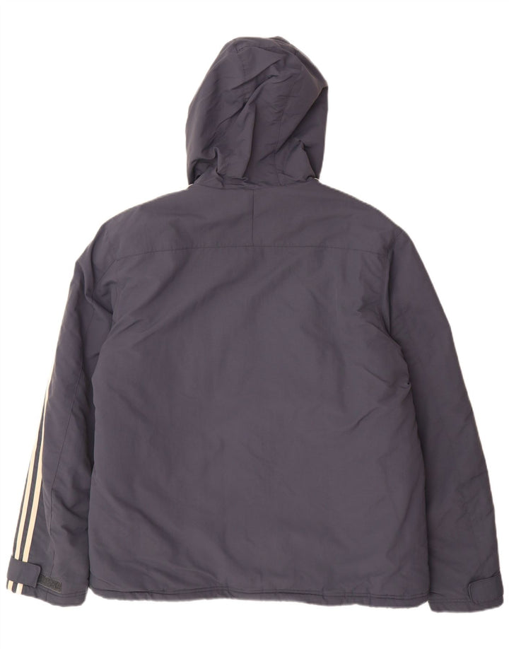 Adidas Veste rembourrée à capuche pour homme UK 40 Large Gris Polyamide