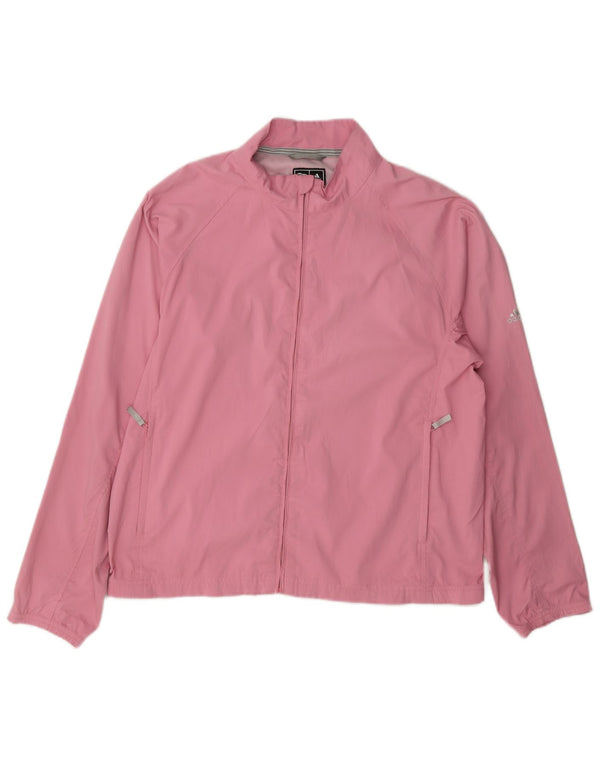 Adidas Femmes Clima Proof Survêtement Top Veste UK 14 Rose Moyen Polyester