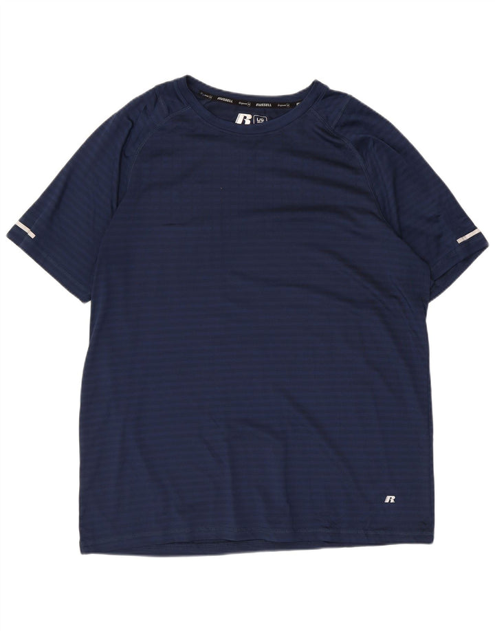 Russell Athletic T-shirt pour homme en polyester rayé bleu marine