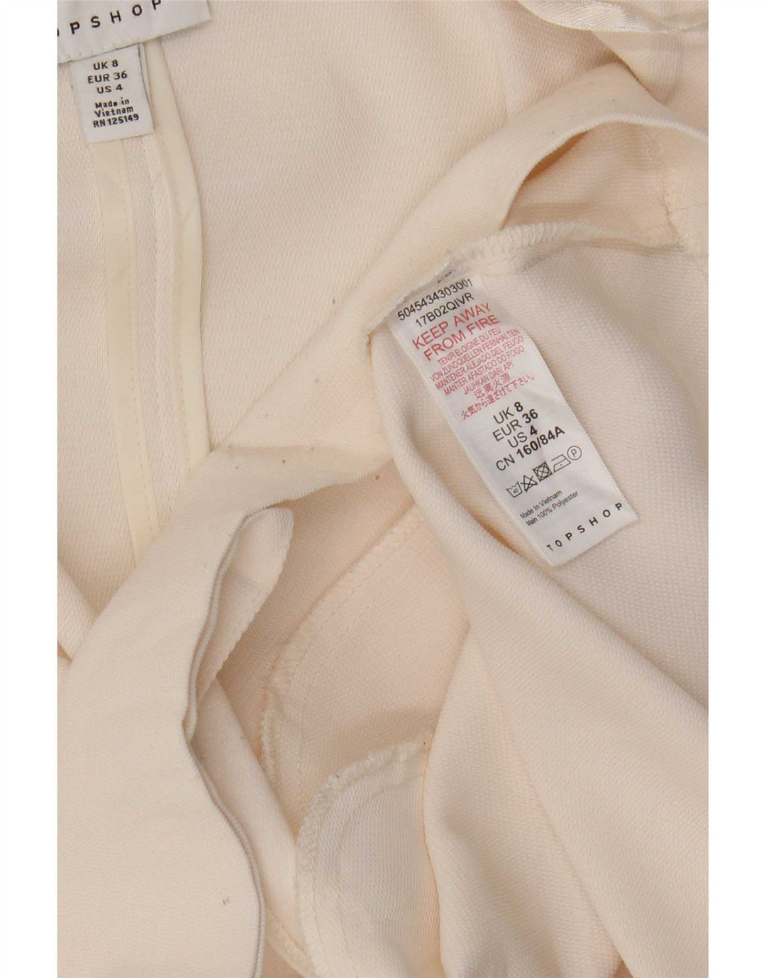 Topshop Veste blazer surdimensionnée à 1 bouton pour femme UK 8 Small Blanc cassé