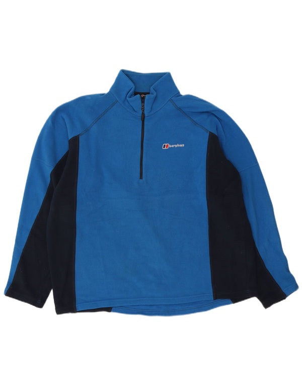 Berghaus Pull polaire à col zippé pour homme XL Bleu Colorblock Polyester