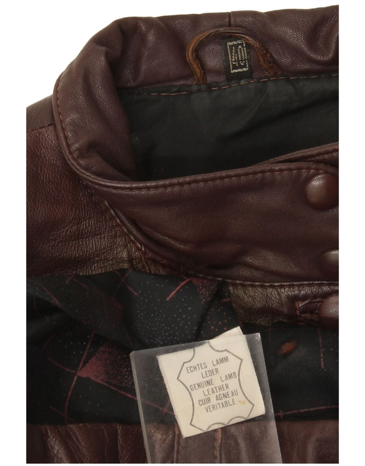 manteau en cuir surdimensionné femme vintage EU 40 cuir brun moyen