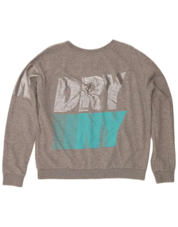 Superdry Sweat-shirt graphique pour femme UK 16 Large Gris Moucheté