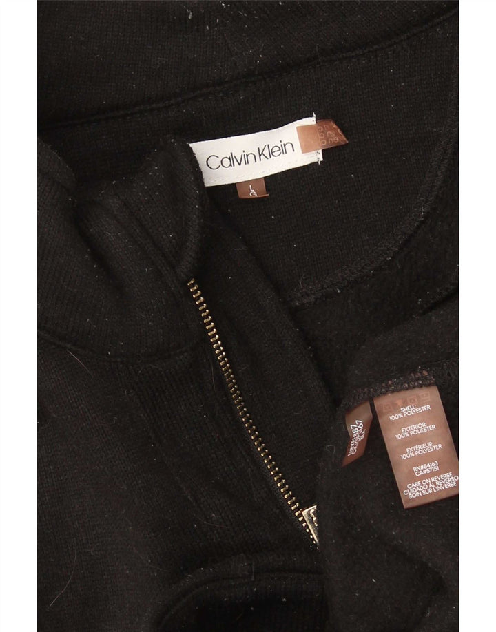 Calvin Klein Veste de survêtement pour femme UK 16 Large Noir Polyester