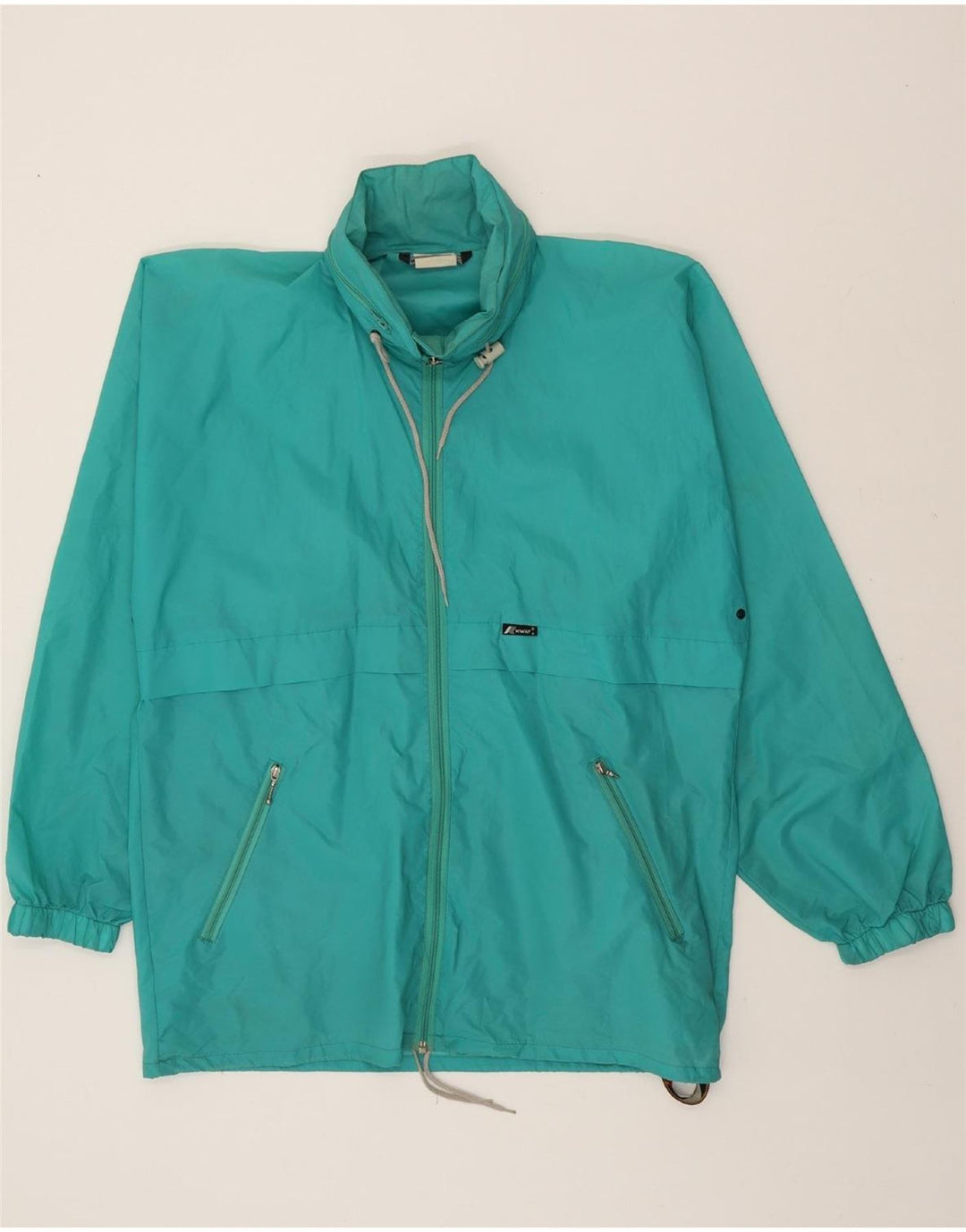 K-WAY Mens Hooded Rain Jacket UK 42 XL Turquoise Polyamide Vintage K-Way and Second-Hand K-Way from Messina Hembry 