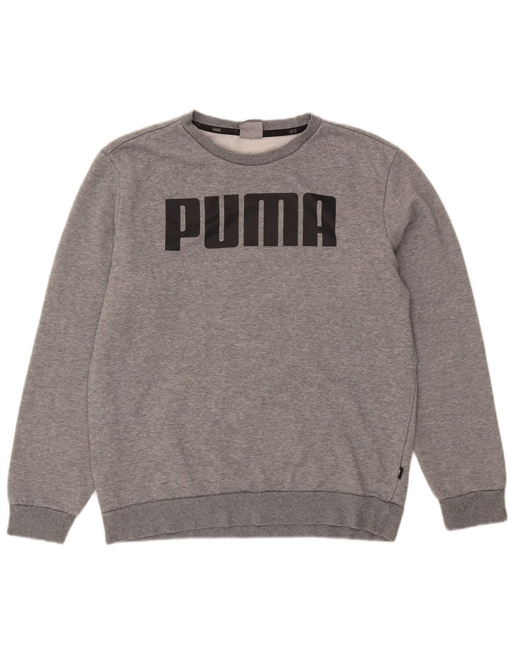 Puma Sweat-Shirt Graphique Homme Gris Moyen Moucheté Coton