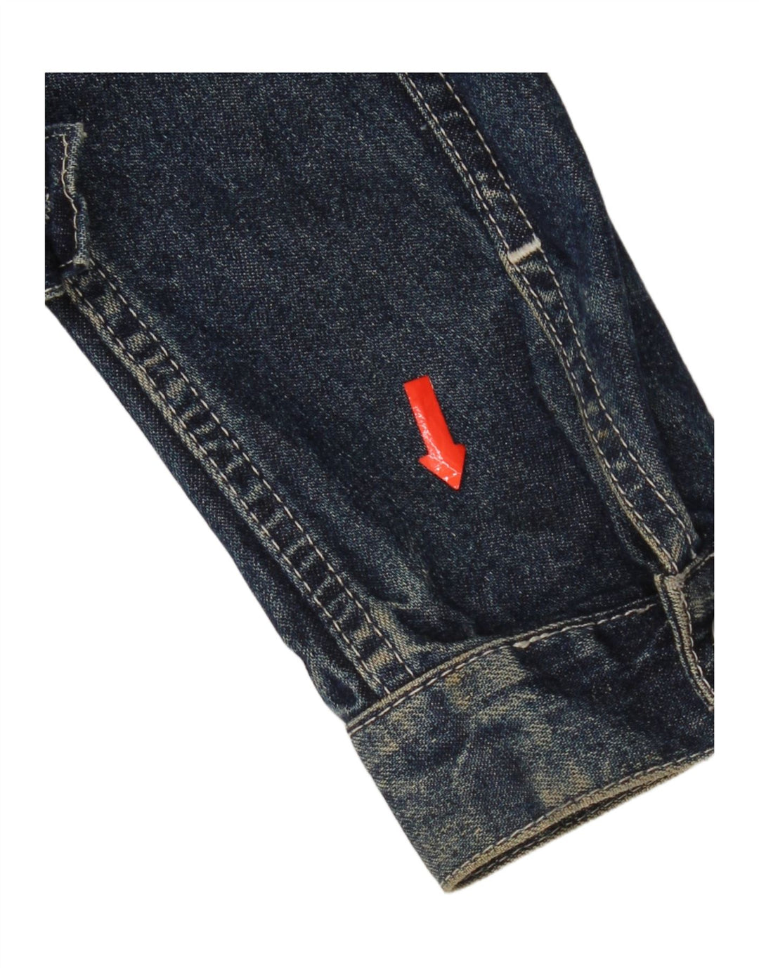 Benetton Veste en jean courte pour femme UK 10 Petit coton bleu