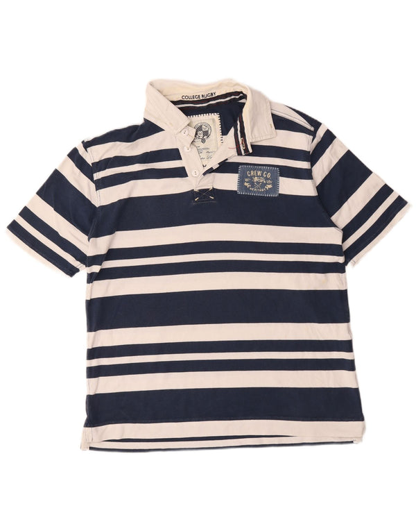 Crew Clothing Polo Rugby Homme XL Bleu Marine Rayé Coton
