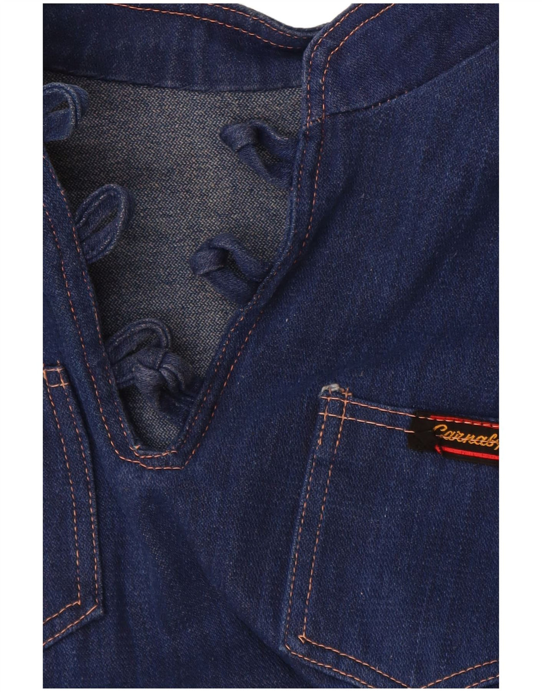 VINTAGE Robe en jean femme UK 14 Bleu moyen